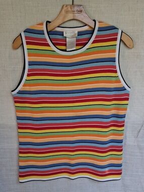 Designers Originals Vintage multi-colored knit striped sleeveless Top L